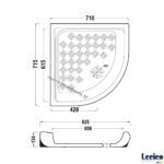 ΝΤΟΥΖΙΕΡΑ 70x70 Γωνιακή-Ημικυκλική Πορσελάνινη (Lecico)