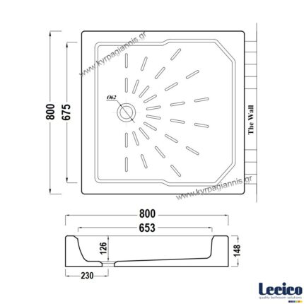 ΝΤΟΥΖΙΕΡΑ 80x80 LECICO ΤΕΤΡΑΓΩΝΗ ΠΟΡΣΕΛΑΝΙΝΗ