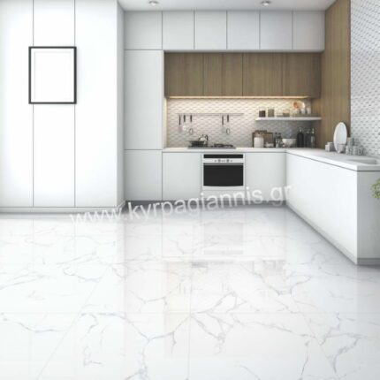 ΠΛΑΚΑΚΙ ALPINE CARRARA GLOSSY 60x60 πορσελανάτο