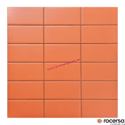 ΠΛΑΚΑΚΙ τοίχου CONCEPT MAT NARANJA 6x3 31,6x31,6 Κοκκινόπαστο Rocersa