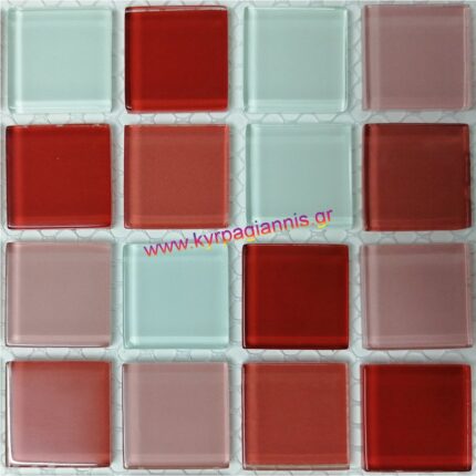 Ψηφίδα Άσπρη-Κόκκινη GB09 δίχτυ 30x30