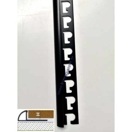 ΠΡΟΦΙΛ PVC πλακιδίων ΜΑΥΡΟ 10mm κλειστό