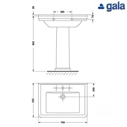 ΣΕΤ ΝΙΠΤΗΡΟΚΟΛΩΝΑ NOBLE 75x52,5 GALA