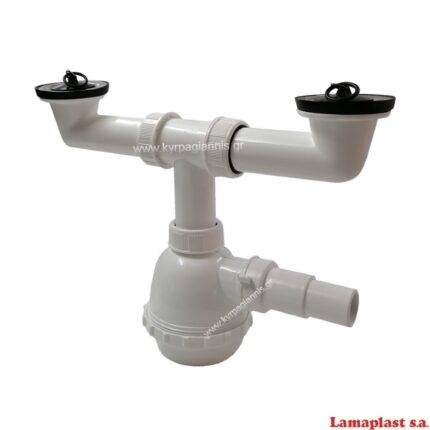 ΣΙΦΟΝ 1026-P νεροχύτη κουζίνας διπλό (με βαλβίδες)