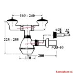 ΣΙΦΟΝ 1026-P νεροχύτη κουζίνας διπλό (με βαλβίδες)