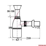 ΣΙΦΟΝ ΝΙΠΤΗΡΟΣ ΜΠΑΝΙΟΥ χωρίς βαλβίδα με ορειχάλκινη εξοδο (143651)