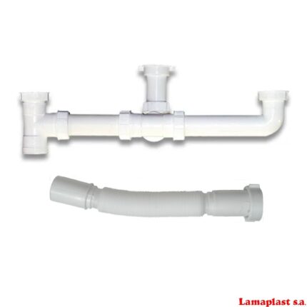 Σιφόν Κουζίνας Νο422 3πλό με προέκταση αποχέτευσης pvc
