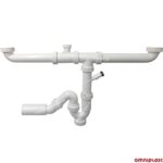 Σιφόν Κουζίνας Νο422 3πλό με μια παροχή πλυντηρίου