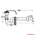 ΣΙΦΟΝ SK-1 νιπτήρος κολωνάτο (με βαλβίδα) lamaplast