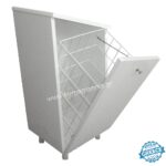 Στηλάκι Μπάνιου Λοξό με καλάθι MDF Αριστερό με λευκή λάκα