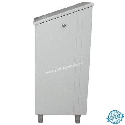 Στηλάκι Μπάνιου Λοξό με καλάθι MDF Δεξί με λευκή λάκα