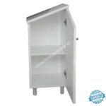 Στηλάκι Μπάνιου Λοξό με ράφι MDF Δεξί με λευκή λάκα