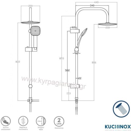 ΣΤΗΛΗ ΝΤΟΥΖ ONDO 20x20 KUCHINOX (PG7_20KX)