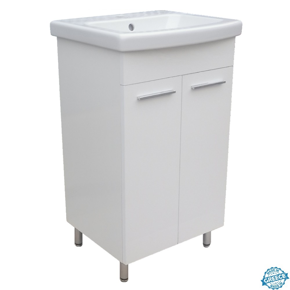 epiplo easy 50 set leyko melamini me niptira easy50 3 02 124 1.jpg Έπιπλο Μπάνιου Easy 50 white laminate