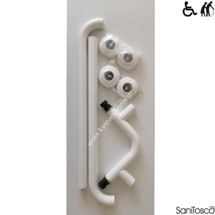 ΛΑΒΗ ΤΟΙΧΟΥ ΓΩΝΙΑΚΗ λευκή 80x80 ΑΜΕΑ Sanitosco (25EK03B2B)