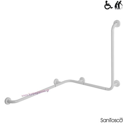 ΛΑΒΗ ΤΟΙΧΟΥ ΓΩΝΙΑΚΗ & ΚΑΘΕΤΗ λευκή 90x80x80 ΑΜΕΑ Sanitosco (25EK02B4B)