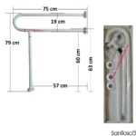 ΜΠΑΡΑ ΠΑΤΩΜΑΤΟΣ & ΚΑΘΕΤΗ λευκή 80x75 ΑΜΕΑ Sanitosco It (25EKBS1B)