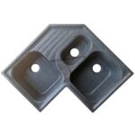 Νεροχύτης Κουζίνας 711 Γωνιακός Granite Black 3πλός