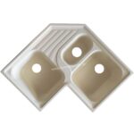 Νεροχύτης Κουζίνας 711 Γωνιακός Granite Cream 3πλός 81,5x81,5x50 Συνθετικός Γρανίτης