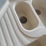 Νεροχύτης Κουζίνας 711 Γωνιακός Granite Cream 3πλός 81,5x81,5x50 Συνθετικός Γρανίτης