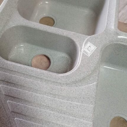 Νεροχύτης Κουζίνας 711 Γωνιακός Grey Golden 3πλός 81,5x81,5x50 Συνθετικός Γρανίτη