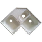 Νεροχύτης Κουζίνας 711 Γωνιακός Granite White 3πλός 81,5x81,5x50 Συνθετικός Γρανίτης