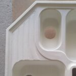 Νεροχύτης Κουζίνας 711 Γωνιακός Granite White 3πλός 81,5x81,5x50 Συνθετικός Γρανίτης