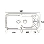 Νεροχύτης Κουζίνας 700 Granite Black 114x50
