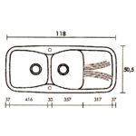 Νεροχύτης Κουζίνας 706 Tdf 118x50,5