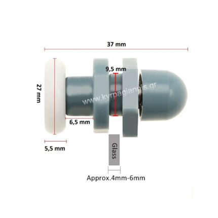 Ροδάκι Καμπίνας Μπάνιου 27mm YJ001 Έκκεντρο
