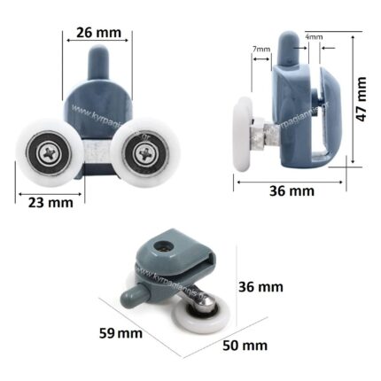 Ροδάκι Καμπίνας Μπάνιου 23mm HS058 lower
