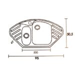 Νεροχύτης Κουζίνας 720 Grey 95x50