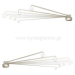Βραχίονας Κουρτίνας Μπάνιου 90cm ακτινωτός λευκός