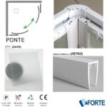 ΚΑΜΠΙΝΑ ΓΩΝΙΑΚΗΣ ΝΤΟΥΖΙΕΡΑΣ PONTE 75x75x185 Λευκό Σαγρέ Κρυστάλλινη