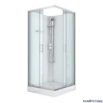 ΚΑΜΠΙΝΑ ΝΤΟΥΖΙΕΡΑΣ 70x70x180 Sanotechnik Κρυστάλλινη (Λευκό-Σαγρέ)