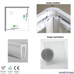 ΚΑΜΠΙΝΑ ΝΤΟΥΖΙΕΡΑΣ 70x70x180 Sanotechnik Κρυστάλλινη (Λευκό-Σαγρέ)