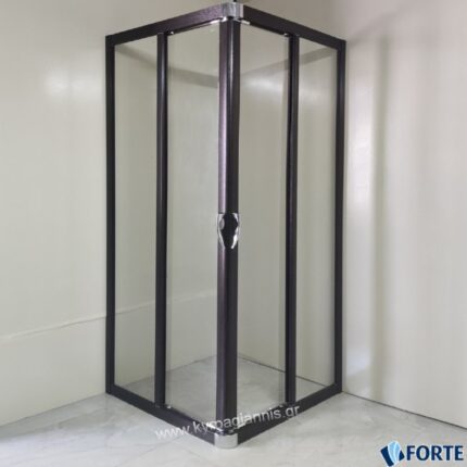 ΚΑΜΠΙΝΑ ΝΤΟΥΖΙΕΡΑΣ VELA 90x90x185 FORTE Κρυστάλλινη (Wenge-Διάφανο)
