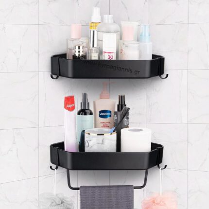 ΣΠΟΓΓΟΘΗΚΗ ΜΠΑΝΙΟΥ μονή ΓΩΝΙΑΚΗ CORNER black stainless steel
