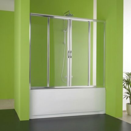 Καμπίνα Μπανιέρας Maestro Centro 230x150 Κρυστάλλινη Inox Διάφανη