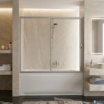 Καμπίνα Μπανιέρας Maestro Due 130x150 Κρυστάλλινη Inox Διάφανη