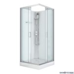 Καμπίνα Ντουζ Sanotechnik 80x80x180 Κρυστάλλινη Ιnox Διάφανη
