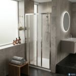 Καμπίνα Ντουζ Maestro Due 90x185 Κρυστάλλινη Inox Σαγρέ