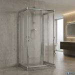 Καμπίνα Ντουζ Maglio 80x80x80x185 Κρυστάλλινη Inox Σαγρέ
