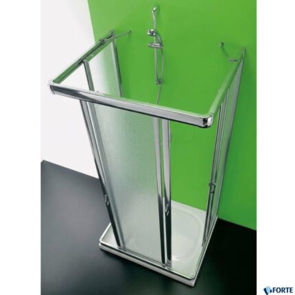 Καμπίνα Ντουζ Maglio 80x80x80x185 Κρυστάλλινη Inox Σαγρέ