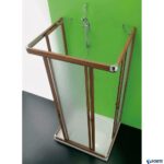 Καμπίνα Ντουζ Maglio 80x80x80x185 Κρυστάλλινη Καρυδί Διάφανη