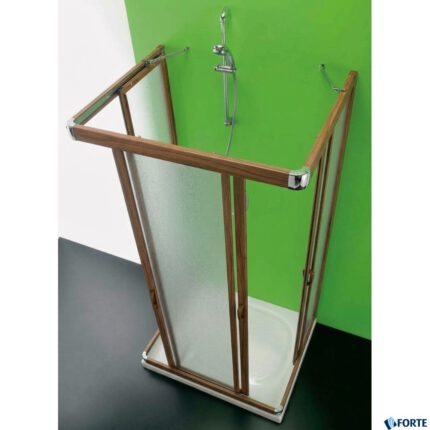 Καμπίνα Ντουζ Maglio 80x80x80x185 Κρυστάλλινη Καρυδί Διάφανη