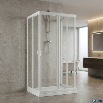 Καμπίνα Ντουζ Maglio 80x80x80x185 Κρυστάλλινη Λευκή Διάφανη