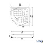 ΝΤΟΥΖΙΕΡΑ 80x80 Γωνιακή-Ημικυκλική Πορσελάνινη (Lecico)