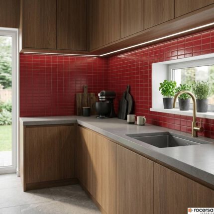 Πλακάκι τοίχου Concept Mat 6x3 Rojo 31,6x31,6