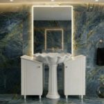 Στηλάκι Μπάνιου Λοξό 70/60x30x30 Δεξί καλάθι MDF
